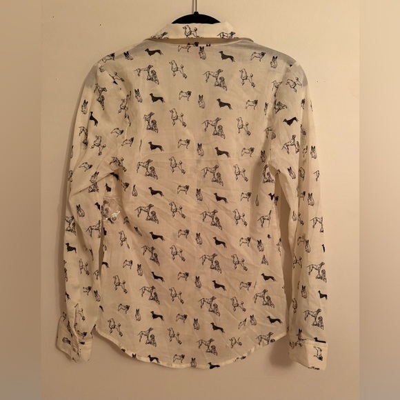 NWOT MODCLOTH Twist on Simple Cotton Oxford Top in Dogs 100% Cotton - Picture 7 of 8